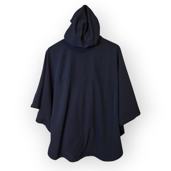 The North Face rain poncho womens Small Blue w/Purple lining hooded. - Picture 2 of 10